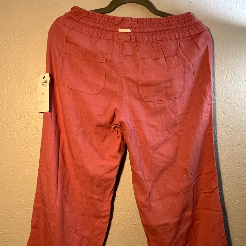 April Spirit Light Beige Brown Track Pants with Elastic Waistband SZ M - Picture 7 of 8